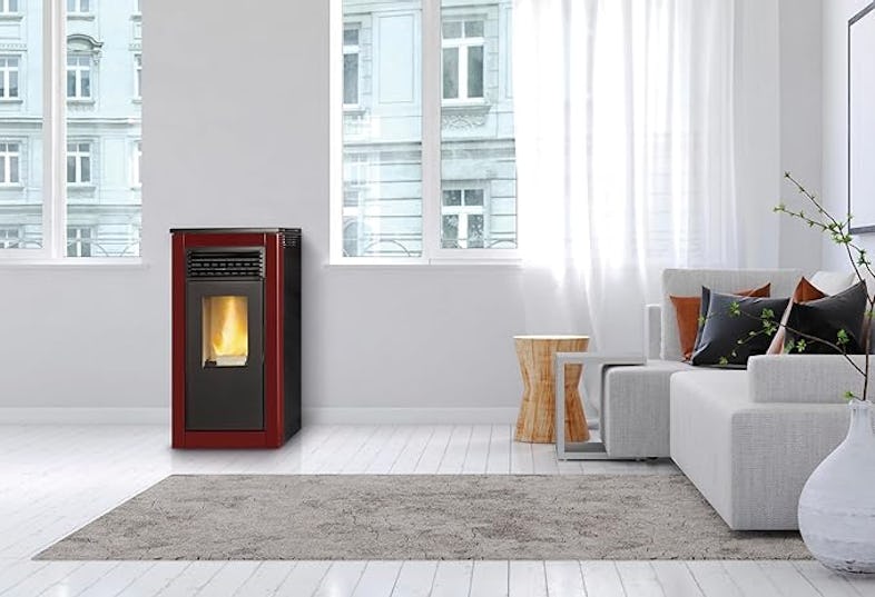 TJ - Estufa de Pellets Modelo Vera de 15 kW - Color Rojo